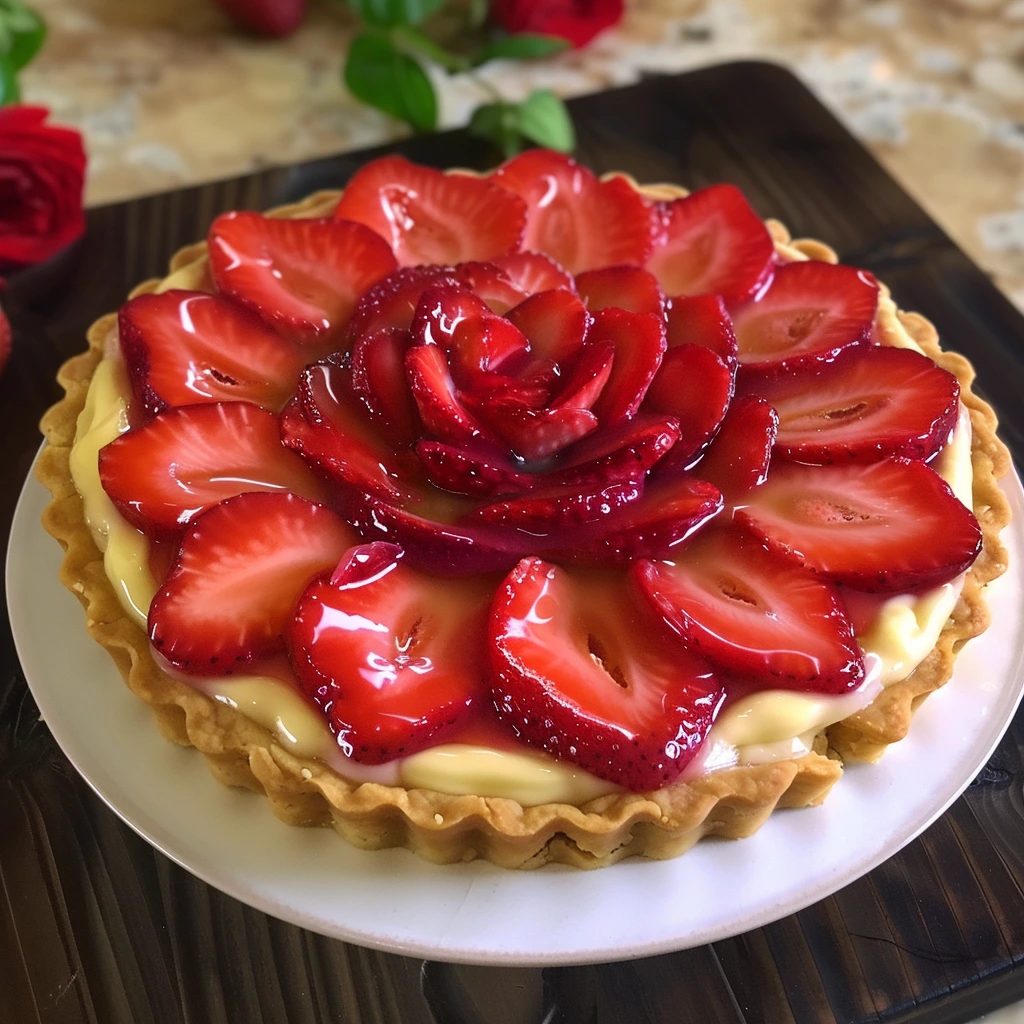 Strawberry Rose Tart Custard for the Whole Family