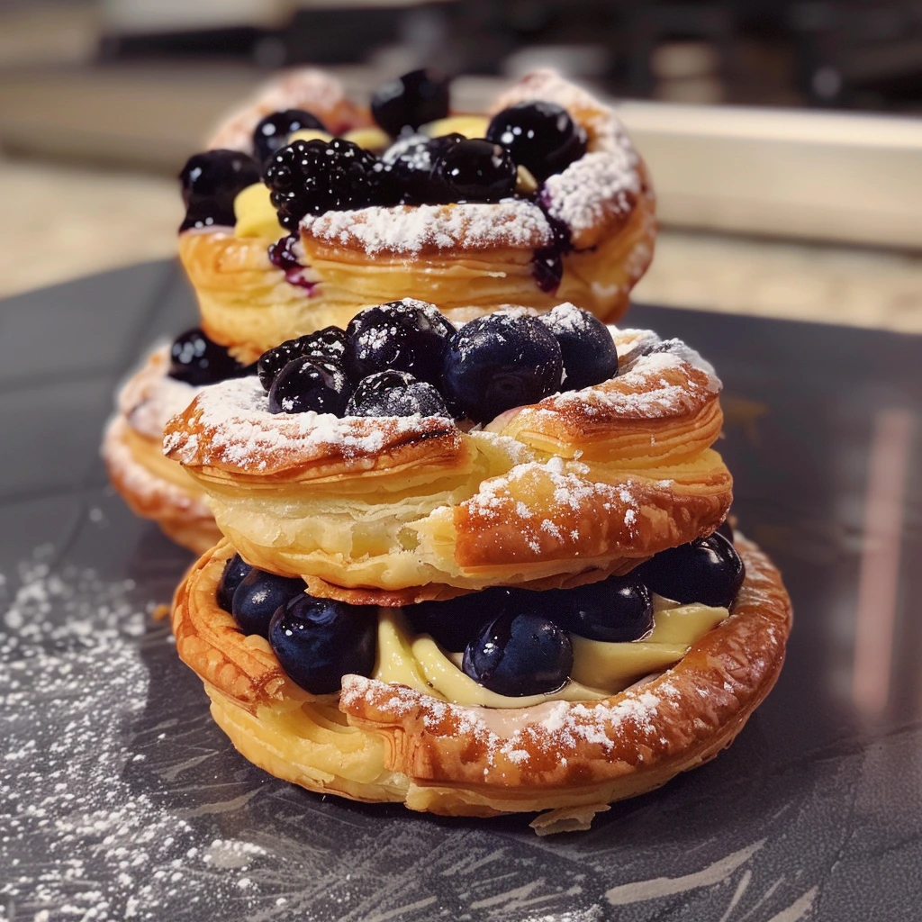 Family-Friendly Blueberry Pastry Rings Vanilla