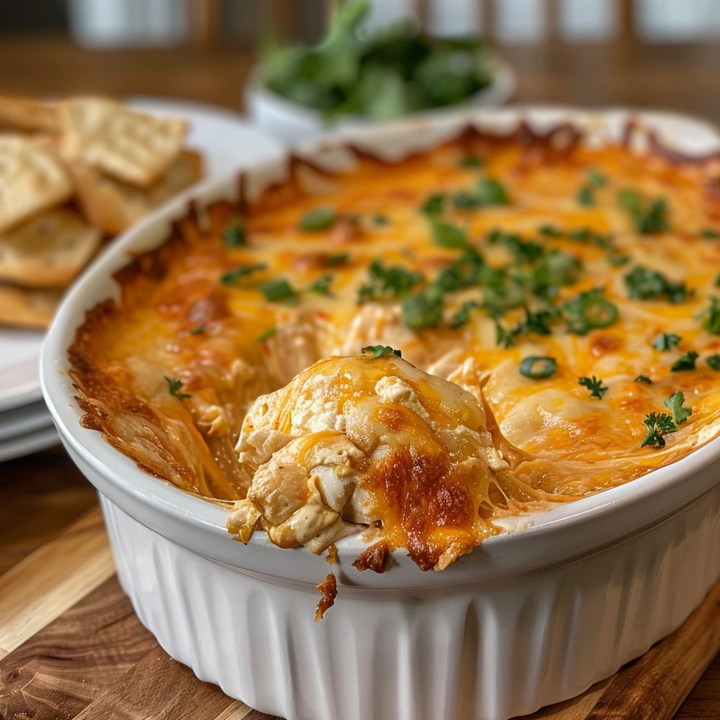 Garlic Parmesan Buffalo Chicken Dip