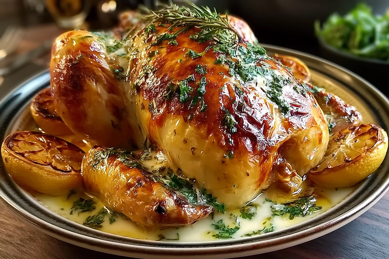 Garlic Butter Creamy Yogurt-Bathed Roast Chicken