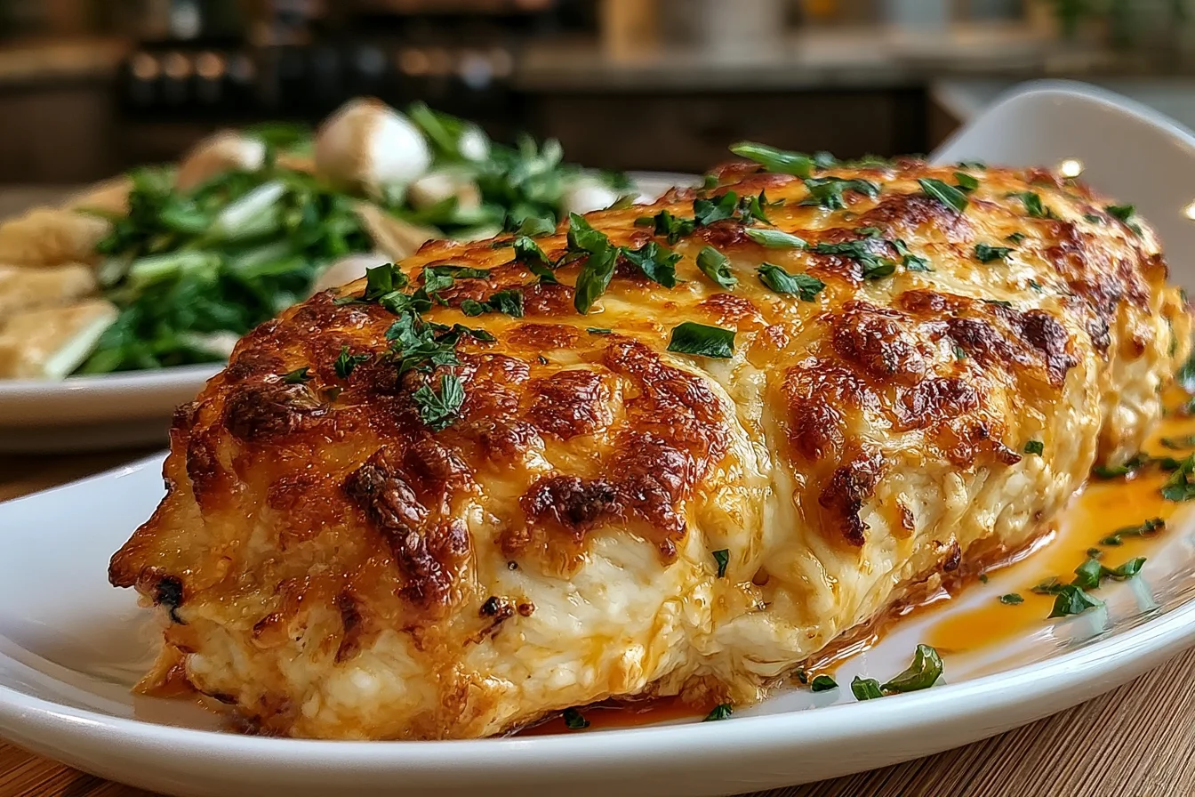 Ultimate Cheesy Garlic Parmesan Buffalo Chicken
