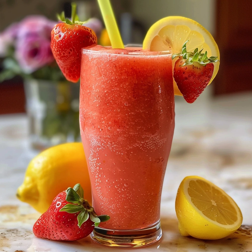 Restaurant-Style Frozen Strawberry Lemonade Recipe 1 Restaurant-Style Frozen Strawberry Lemonade Recipe
