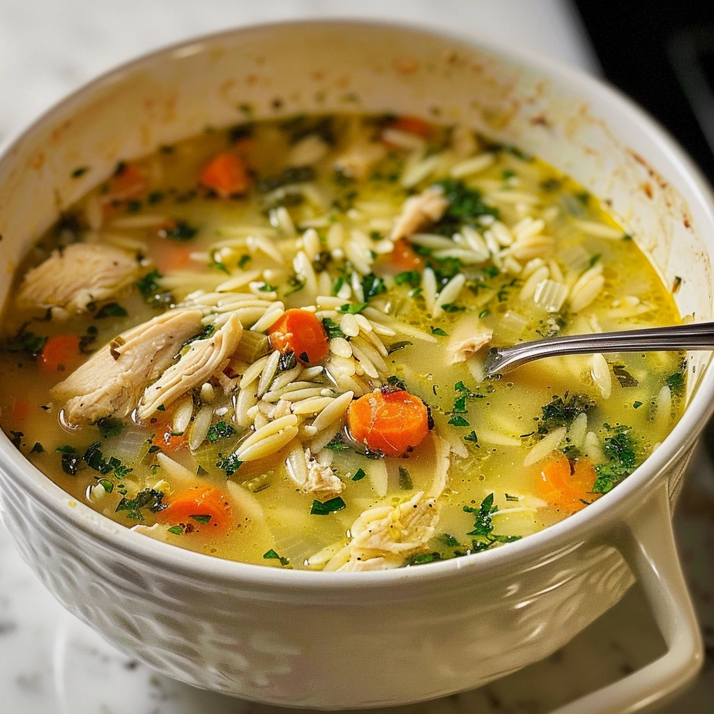 Easy Lemon Chicken Orzo Soup Recipe 1 Easy Lemon Chicken Orzo Soup Recipe