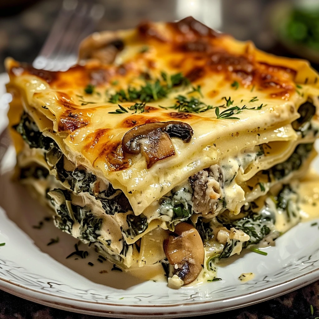 Creamy Spinach Mushroom Lasagna Your Family Will Love