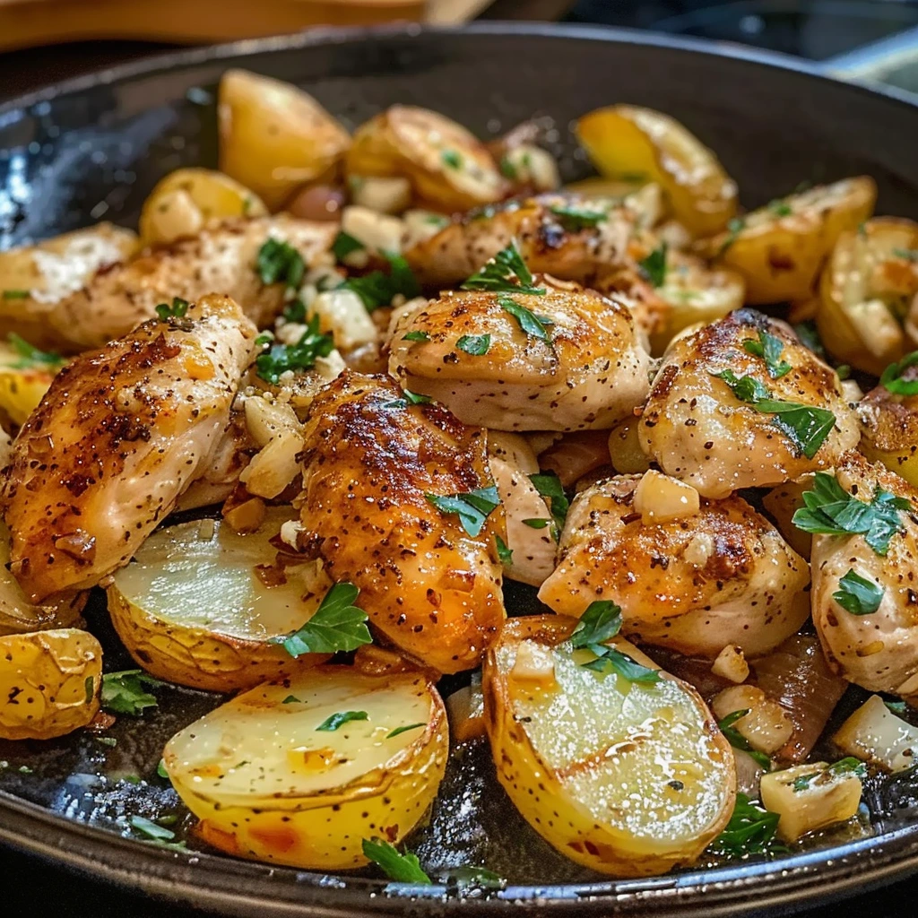 Creamy Garlic Parmesan Chicken Potatoes Recipe