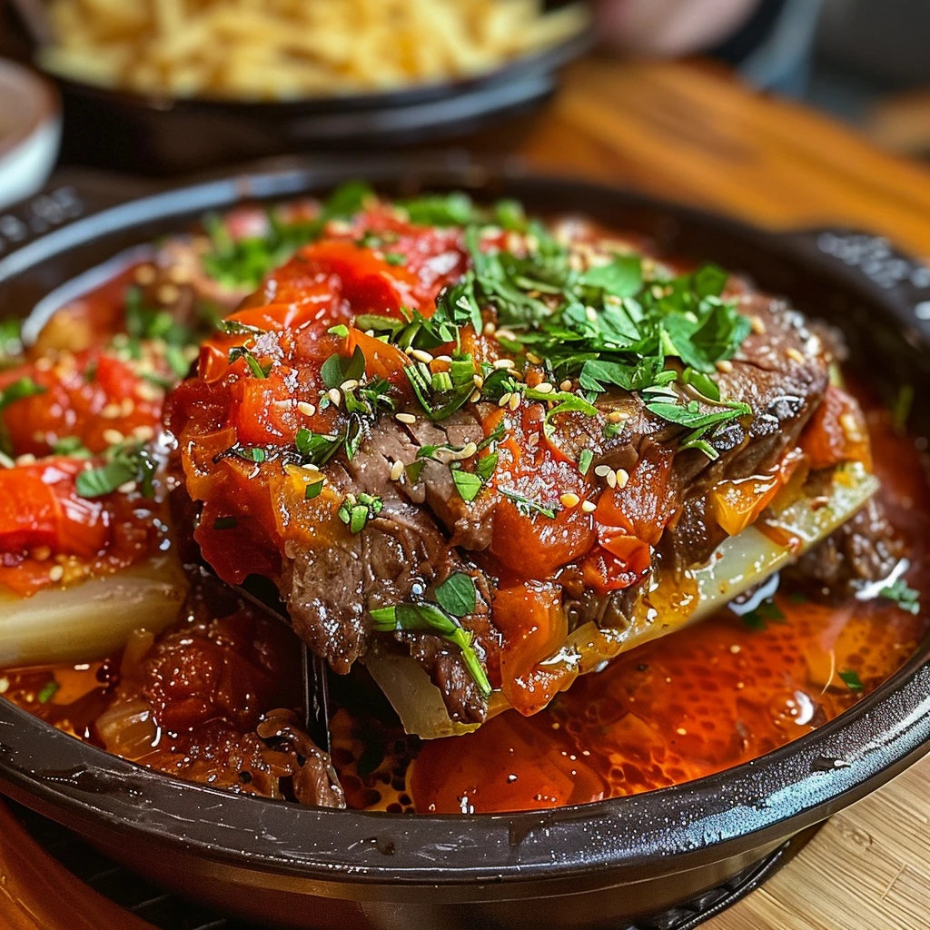 Thousand Layer Tomato Beef for Dinner Tonight