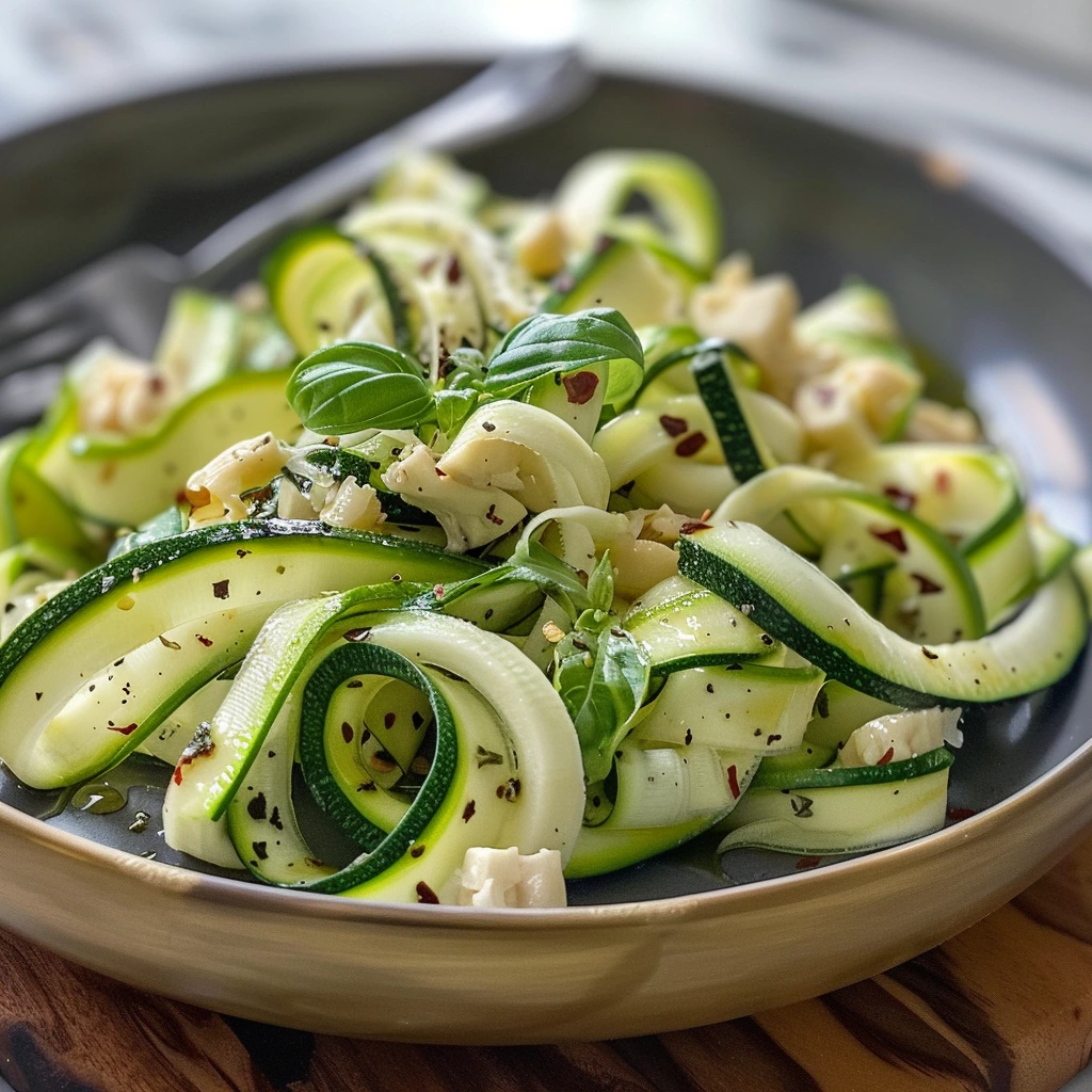 Zucchini Ribbon Salad Basil Your Family Will Love