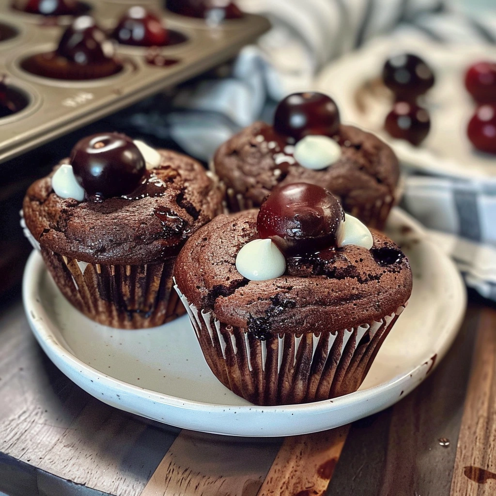 Cheesy Garlic Homemade Chocolate Cherry Muffins 1 Cheesy Garlic Homemade Chocolate Cherry Muffins