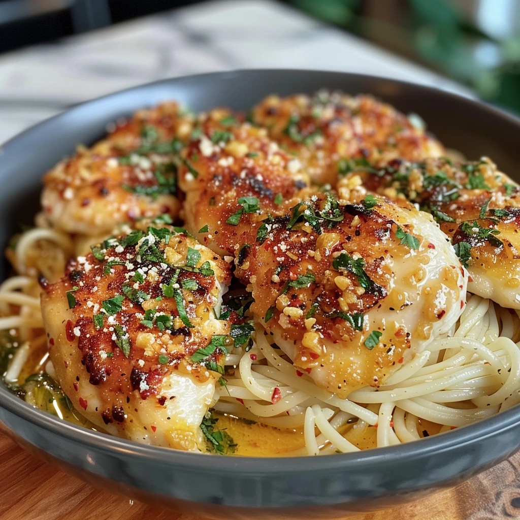 Family-Friendly Garlic Parmesan Chicken Scampi