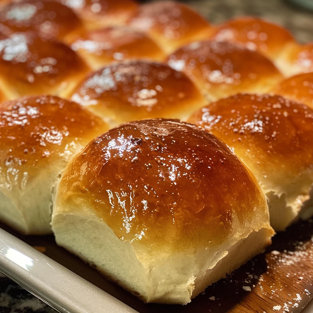 Creamy Garlic Sourdough Dinner Rolls