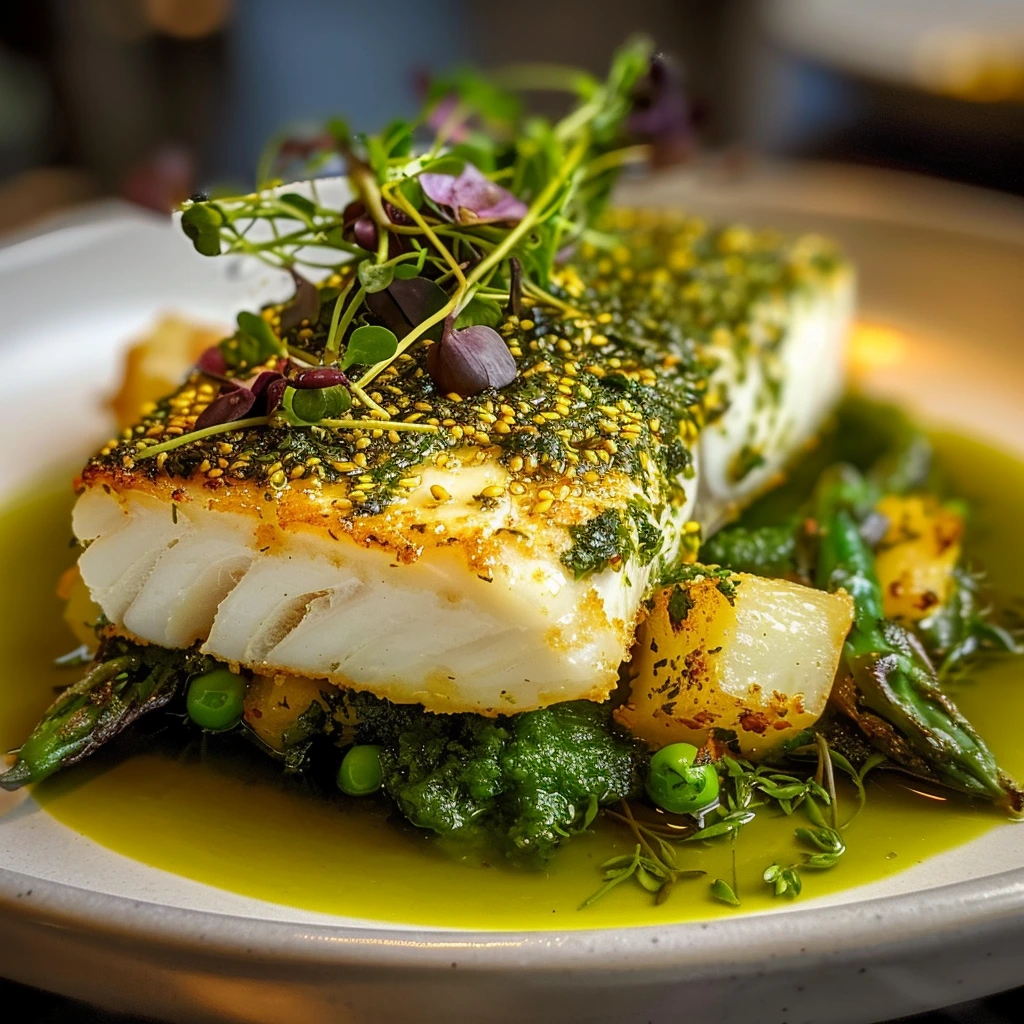 Emerald Herb Crusted Halibut: Easy & Delicious