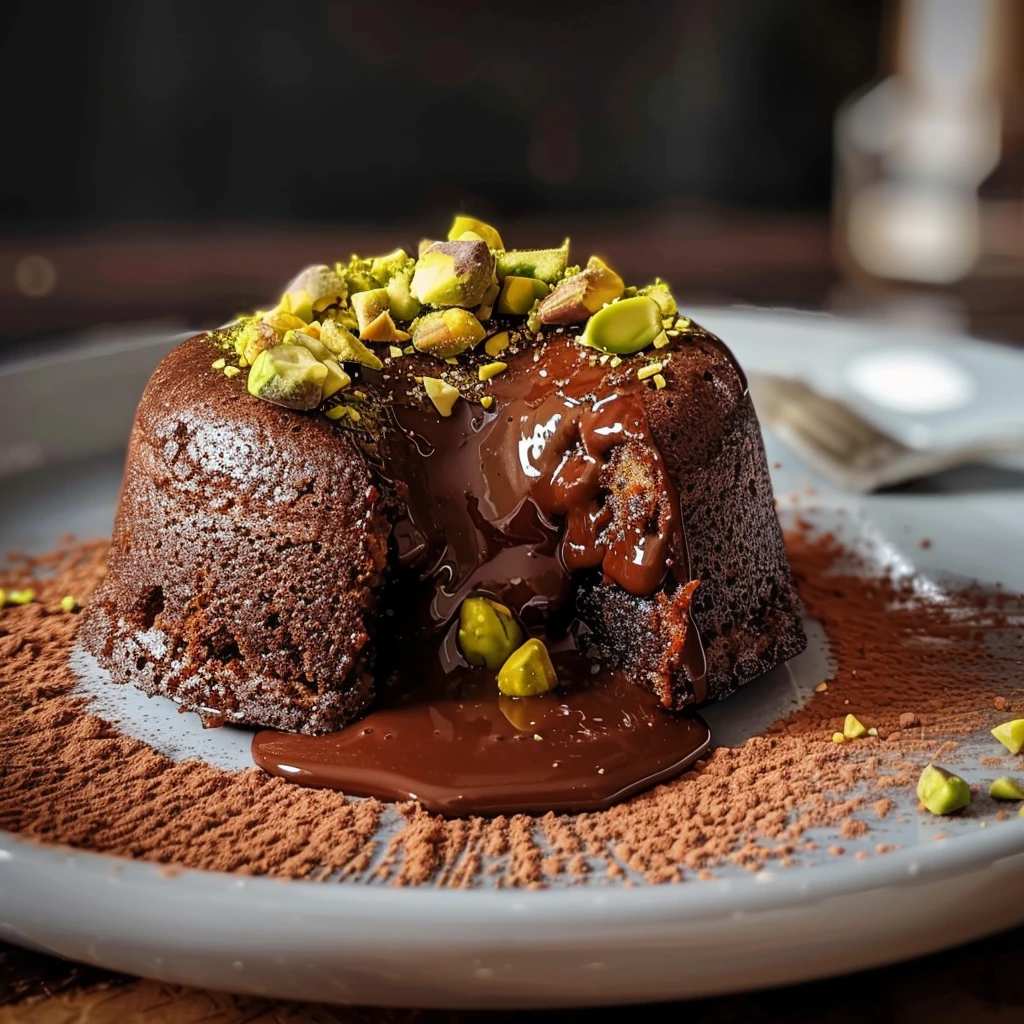 Family-Friendly Molten Chocolate Cake Pistachio
