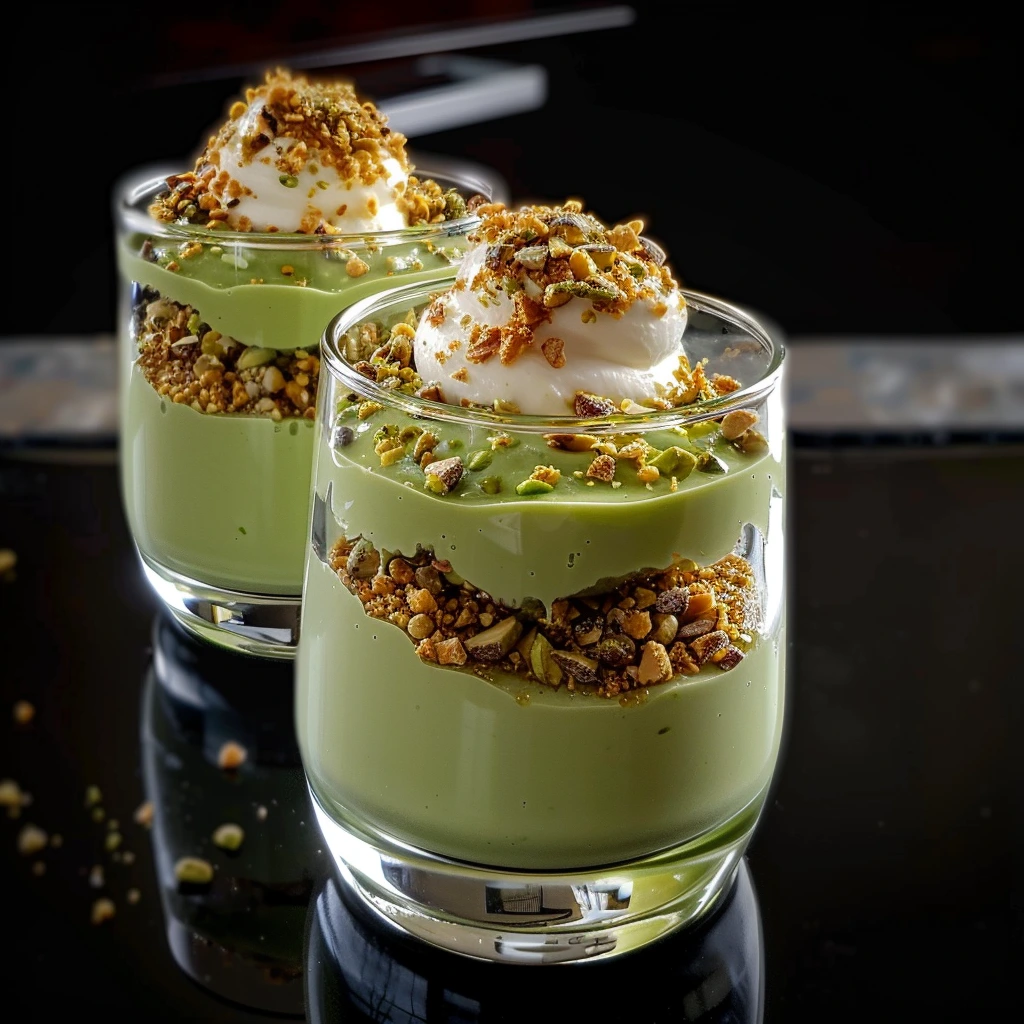 Cheesy Garlic No-Bake Pistachio Cream Parfait