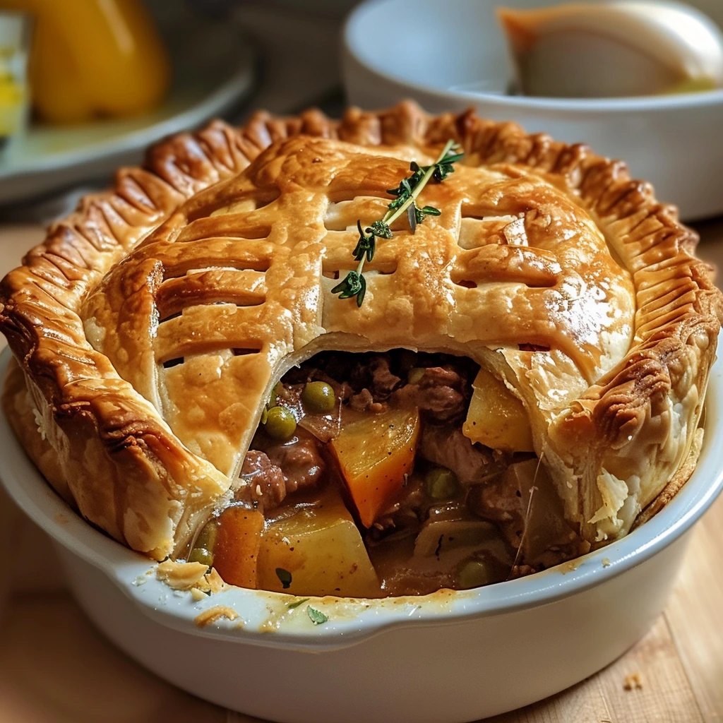 Creamy Garlic Classic Irish Stew Pie