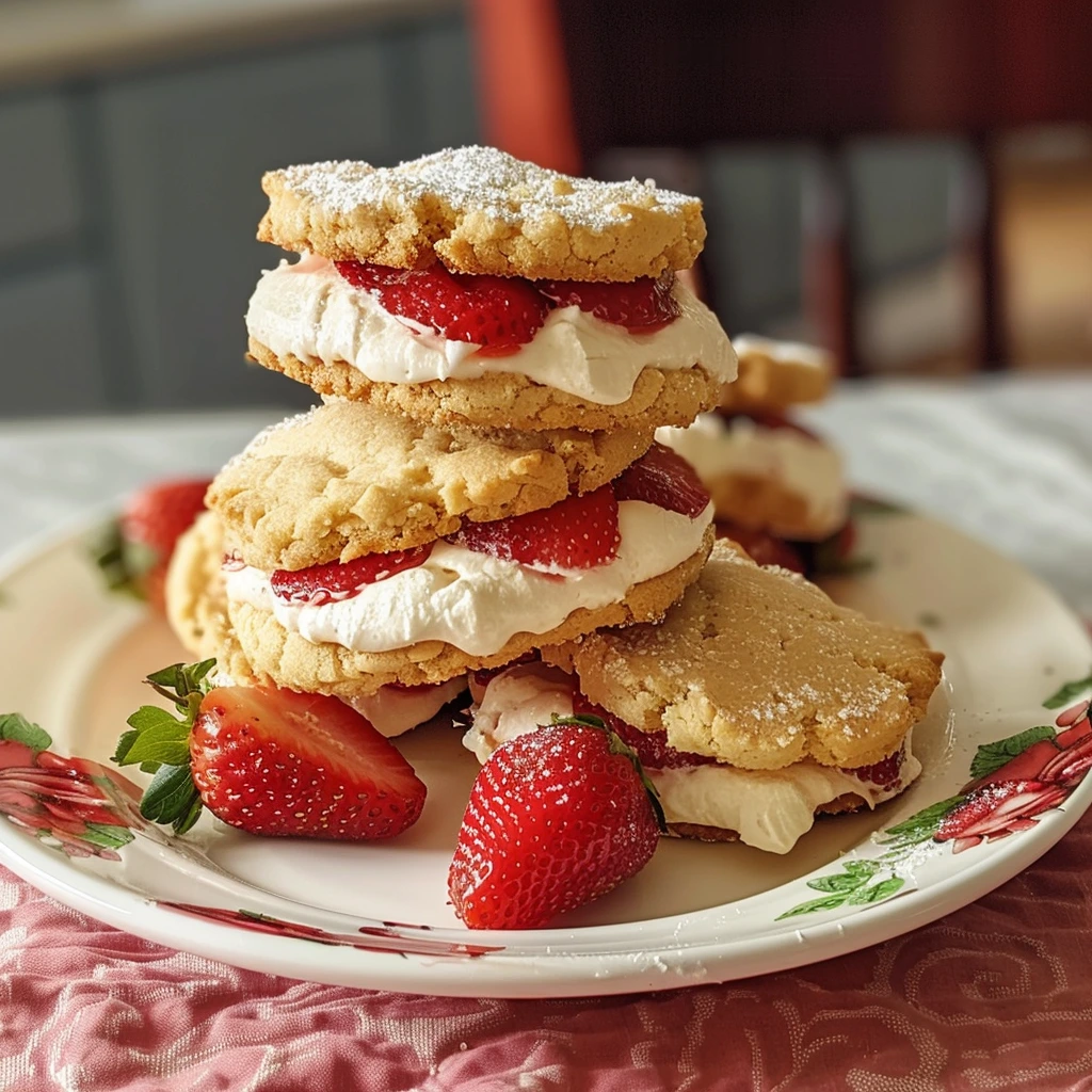 Cheesy Garlic Buttery Strawberry Shortcake Cookies