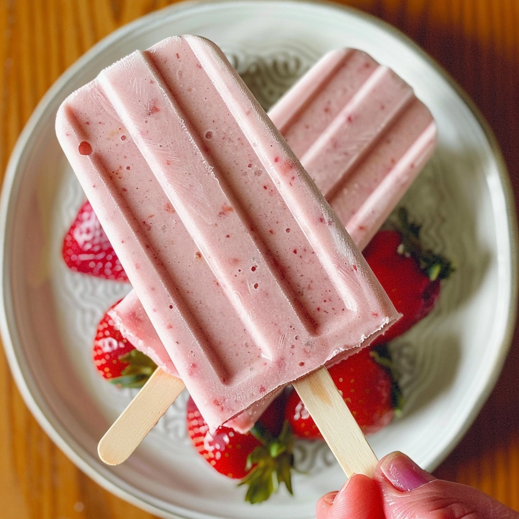 Strawberry Yogurt Popsicles for the Whole Family