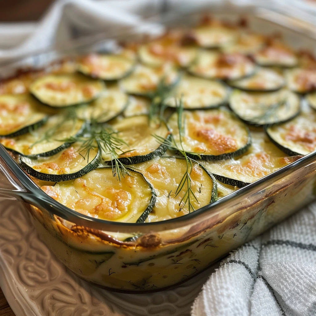 Garlic Parmesan Zucchini Dill Casserole Recipe
