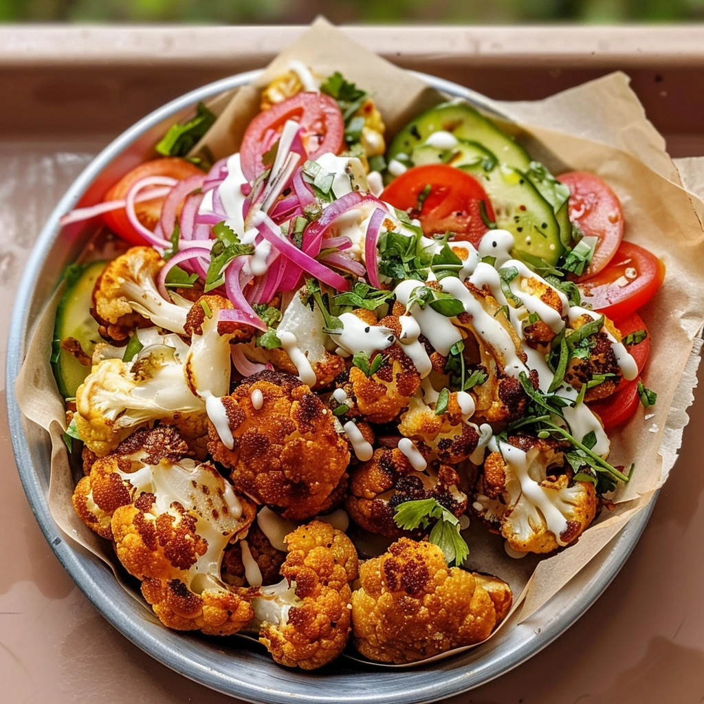 Halal Cart Style Cauliflower for Dinner Tonight