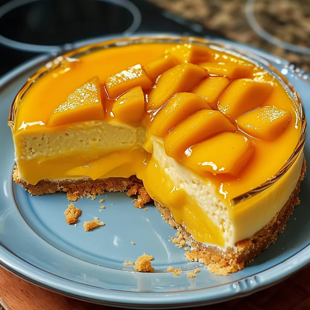 Garlic Parmesan Eggless Bake Mango Cheesecake 1 Garlic Parmesan Eggless Bake Mango Cheesecake