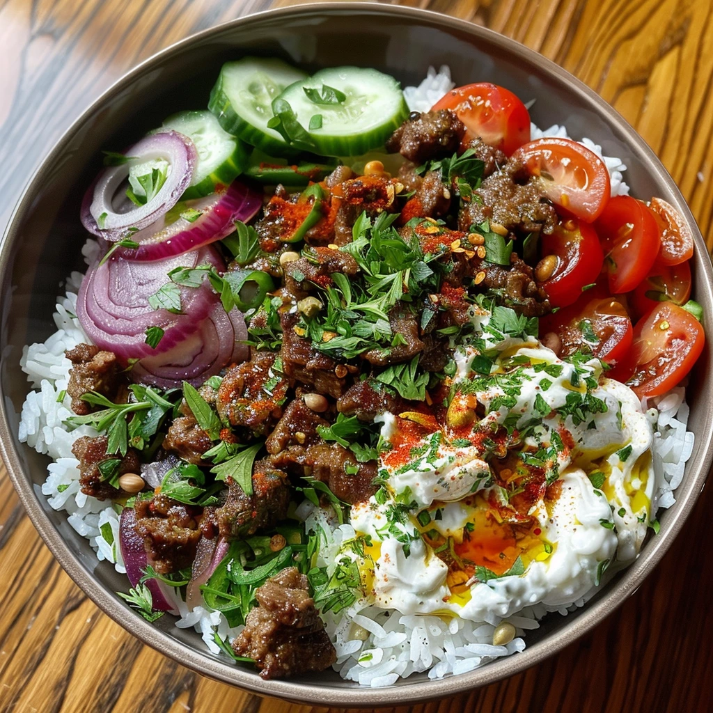 Mediterranean Beef Rice Bowl: A Family Favorite