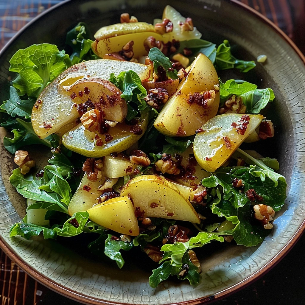 How to Make the Best Spiced Pear Greens Salad