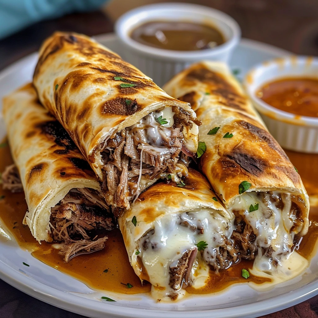 French Dip Tortilla Roll for the Whole Family 1 French Dip Tortilla Roll for the Whole Family