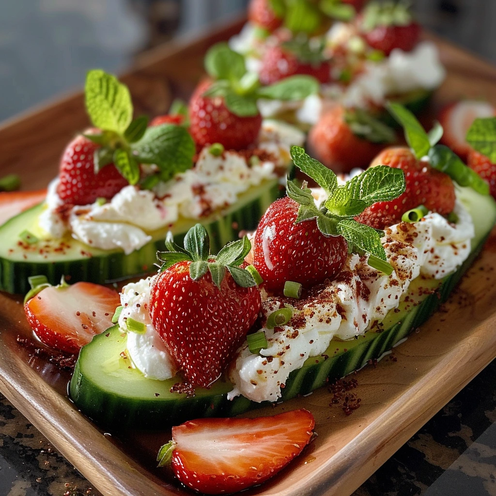The Ultimate Strawberry Burrata Cucumber Boats 1 The Ultimate Strawberry Burrata Cucumber Boats