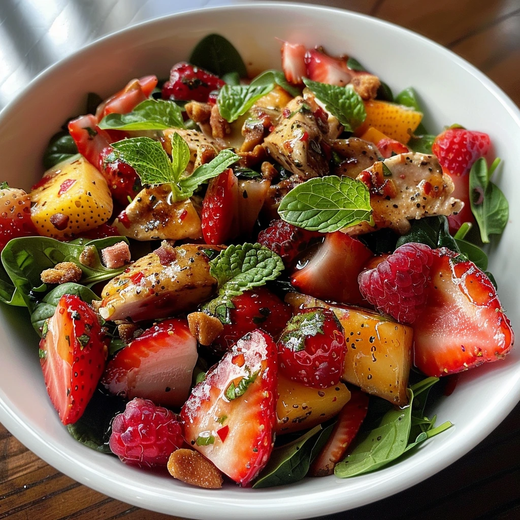 Kid-Friendly Strawberry Chicken Spinach Salad 1 Kid-Friendly Strawberry Chicken Spinach Salad