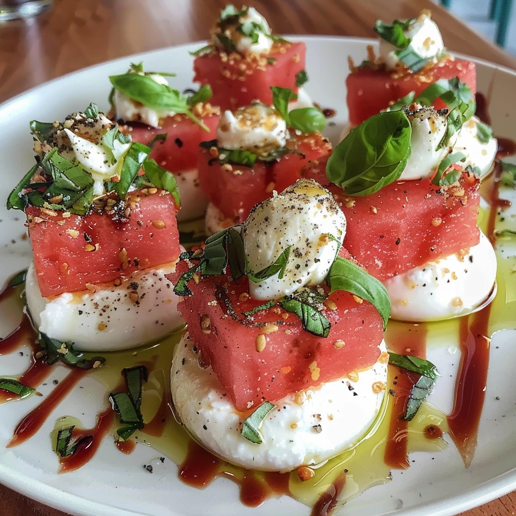 Watermelon Burrata Bites Basil Your Family Will Love
