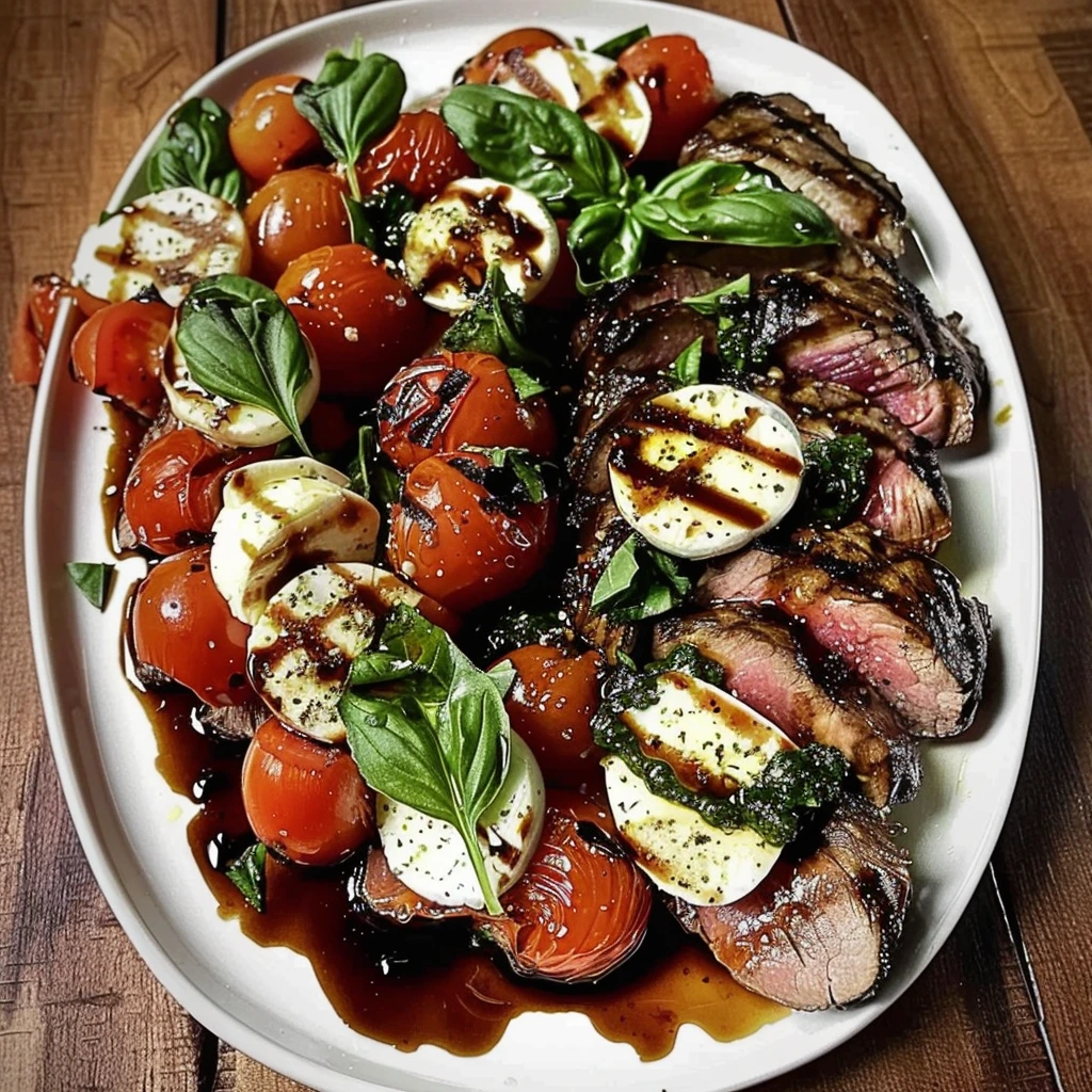 Balsamic Caprese Grilled Flank for Dinner Tonight