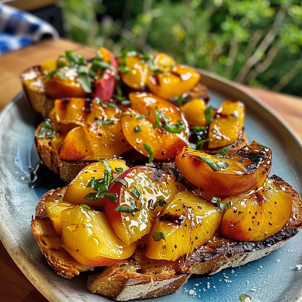 How to Make the Best Grilled Peach Bruschetta Honey 3 1783443237477 i3n6z0oblh image