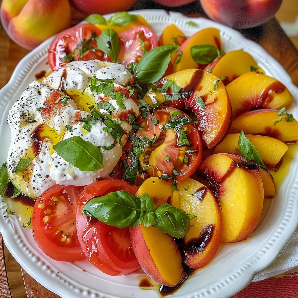 Fresh Burrata Tomato Peach for the Whole Family 1 Fresh Burrata Tomato Peach for the Whole Family
