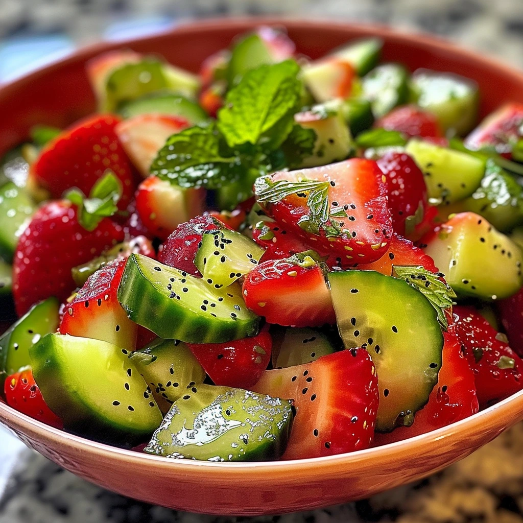 Light Cucumber Strawberry Salad Refreshing Recipe 3 1783443353401 nwhw9qn10r9 image