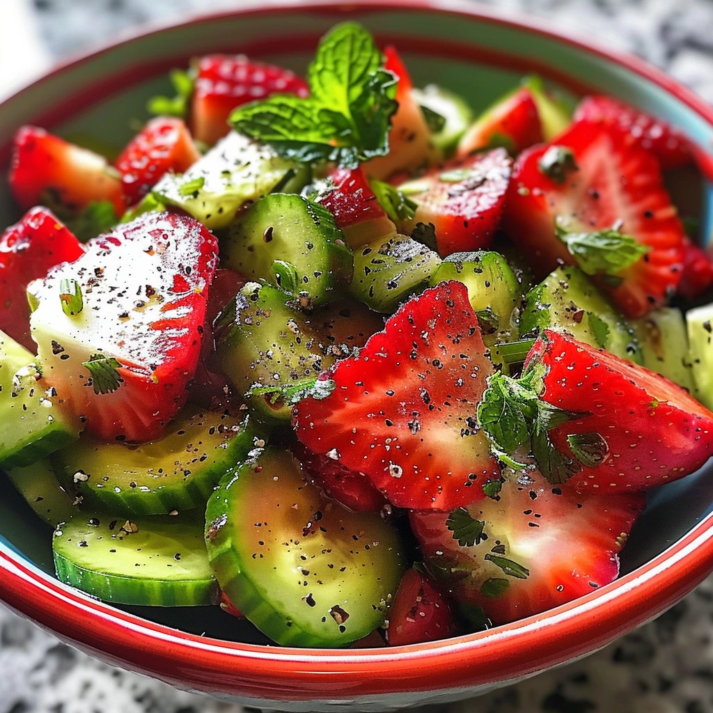 Light Cucumber Strawberry Salad Refreshing Recipe 1 Light Cucumber Strawberry Salad Refreshing Recipe
