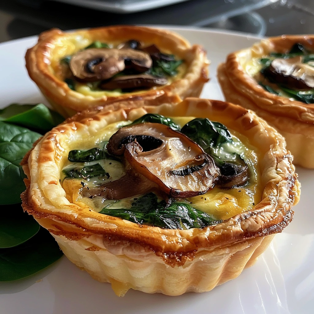 Mini Mushroom Spinach Quiche: Easy & Delicious