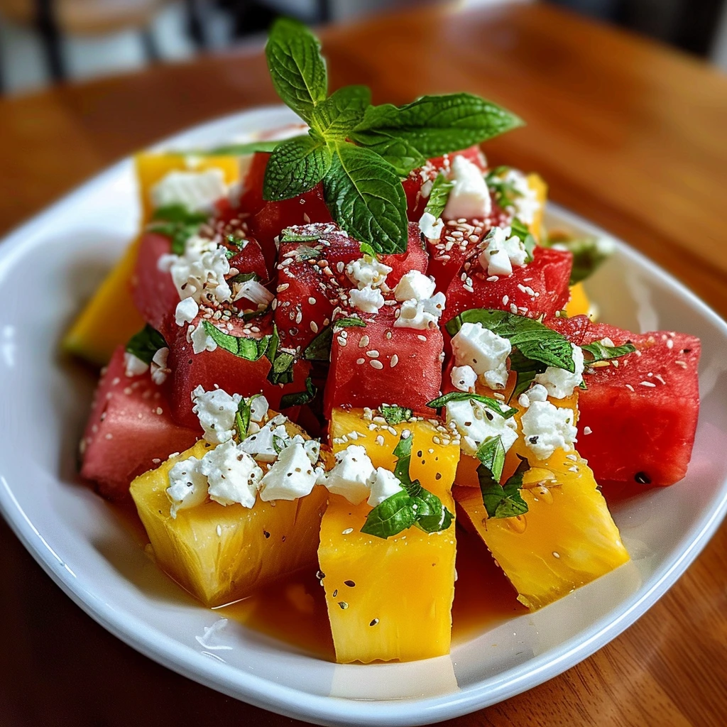 No-Fail Pineapple Mango Watermelon Feta Recipe 1 No-Fail Pineapple Mango Watermelon Feta Recipe