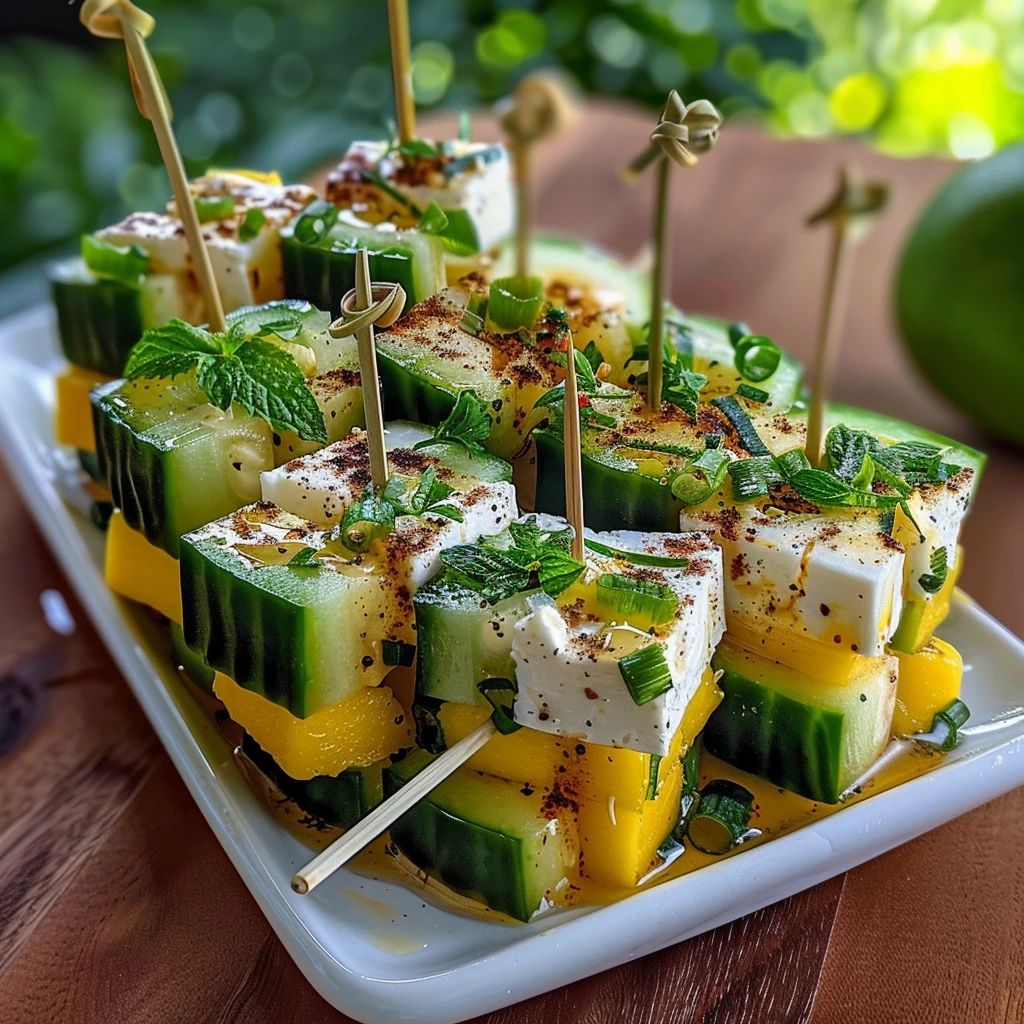 Cucumber Mango Feta Cubes for the Whole Family 1 Cucumber Mango Feta Cubes for the Whole Family