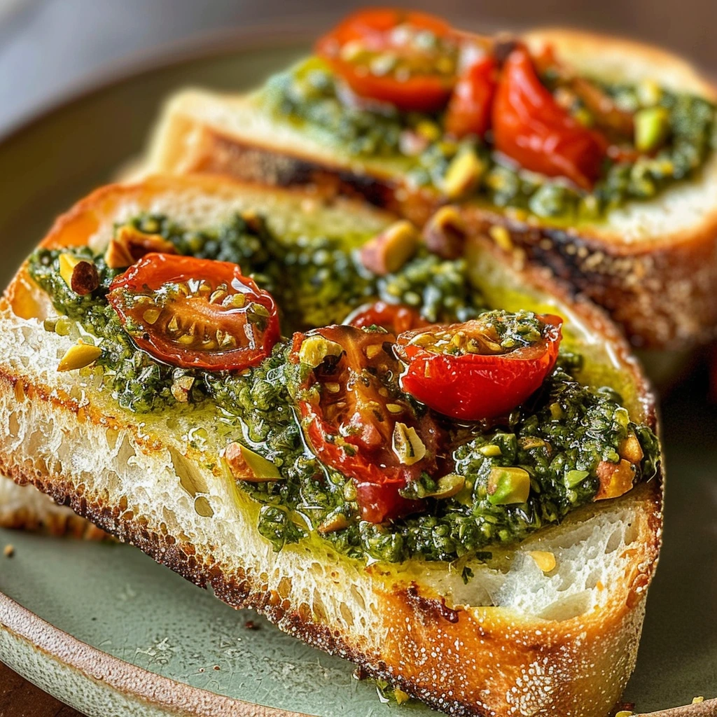Garlic Parmesan Pistachio Pesto Confit Tomato 1 Garlic Parmesan Pistachio Pesto Confit Tomato
