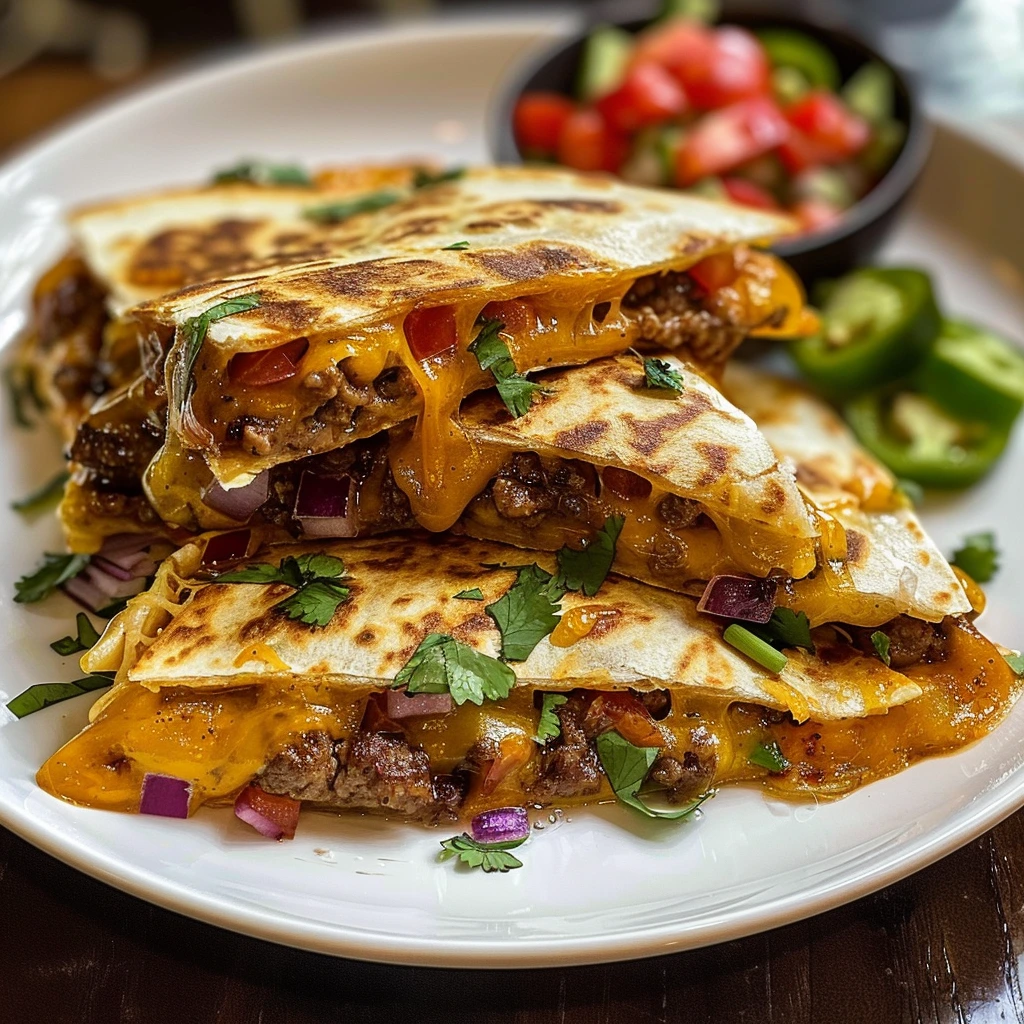 Mouthwatering Crispy Mexican Smashburger Quesadillas