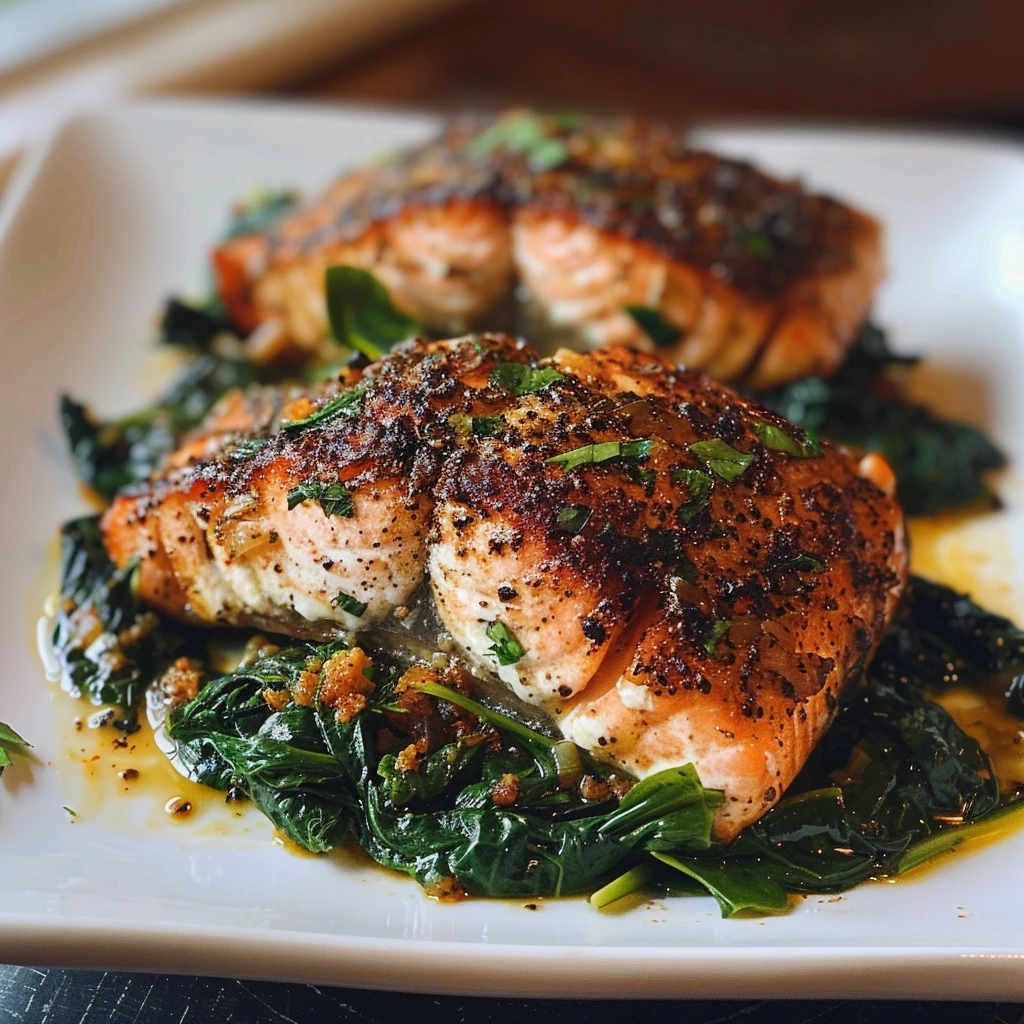 How to Make the Best Blackened Salmon Stuffed Spinach