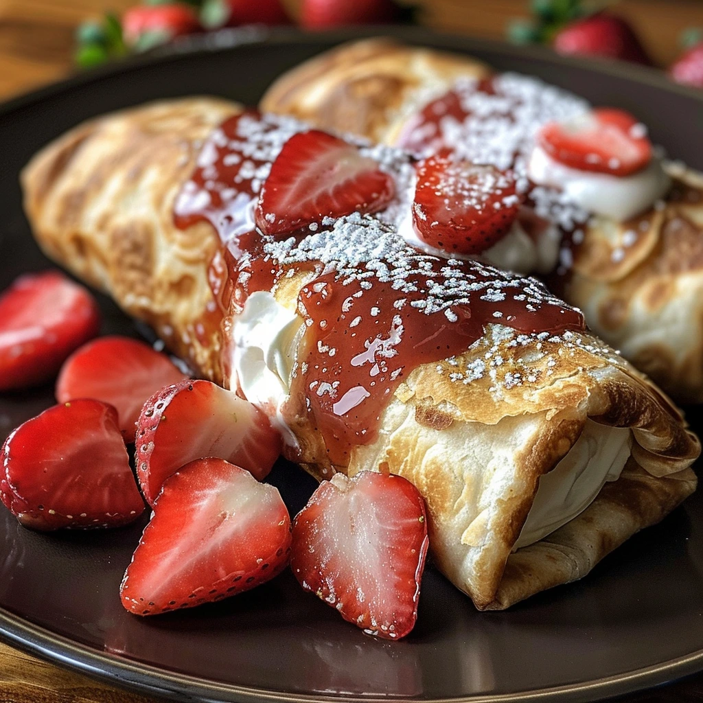 Best Ever Strawberry Cheesecake Chimichangas Delicious