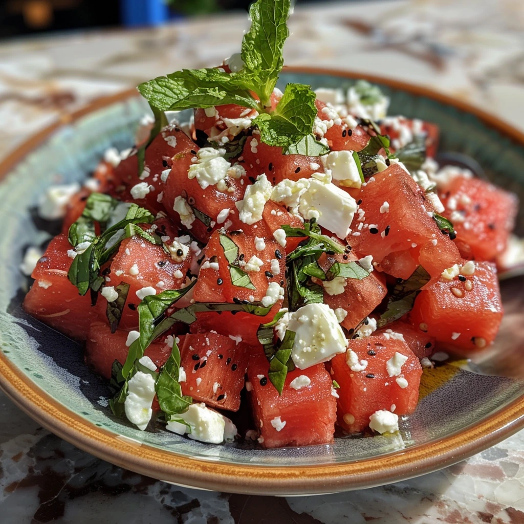 Cheesy Garlic Refreshing Watermelon Feta Salad