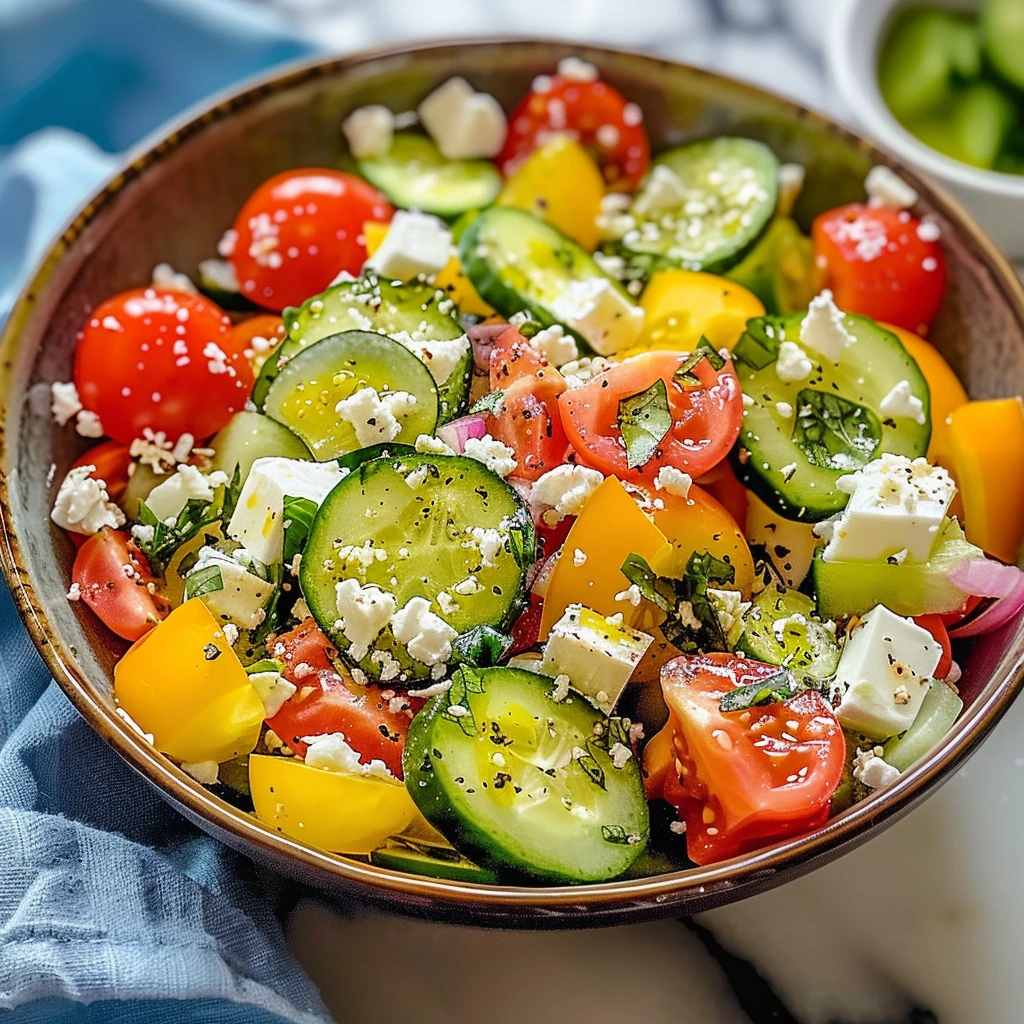 Greek Salad Shaved Cucumber: A Family Favorite