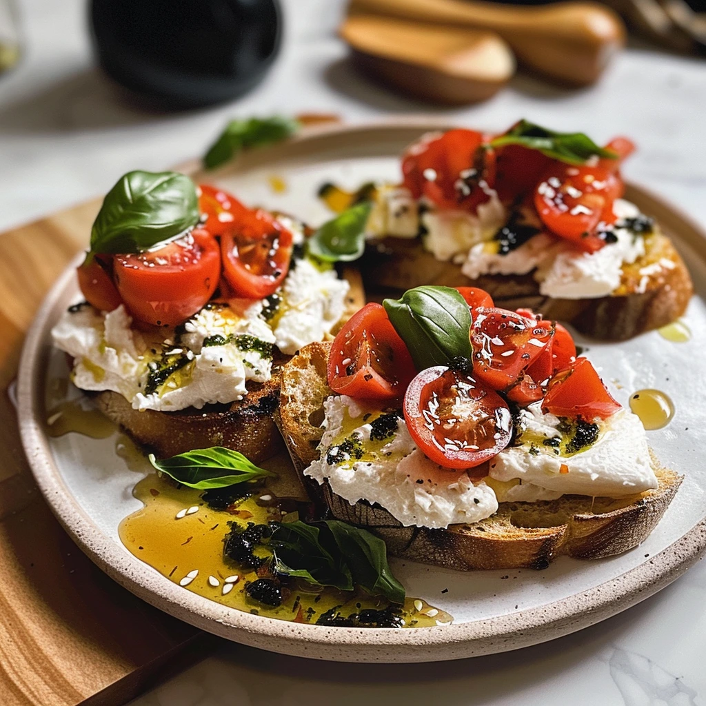 Garlic Parmesan Burrata Bruschetta 1 Garlic Parmesan Burrata Bruschetta