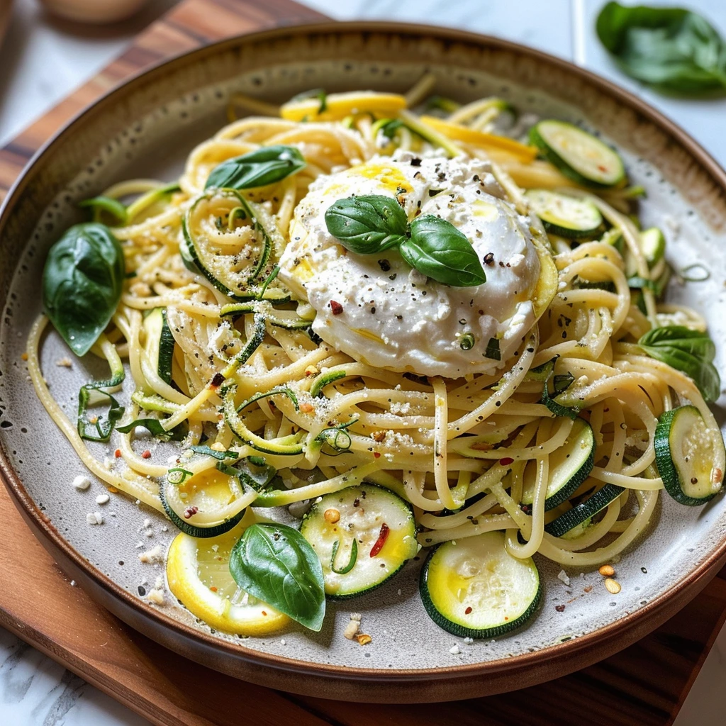 Lemon Zucchini Pasta Burrata for the Whole Family 1 Lemon Zucchini Pasta Burrata for the Whole Family