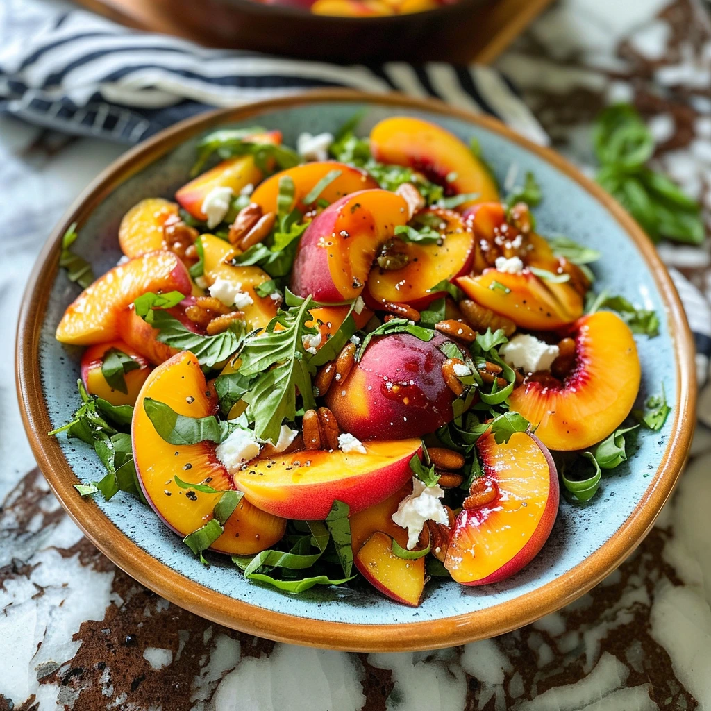 Garlic Parmesan Refreshing Summer Peach Salad 1 Garlic Parmesan Refreshing Summer Peach Salad