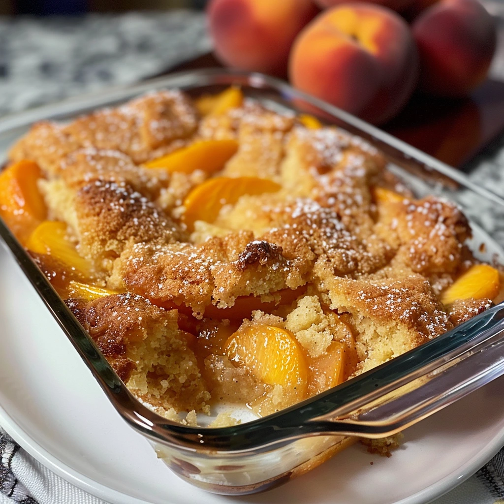 Restaurant-Style Peach Dump Cake Irresistibly
